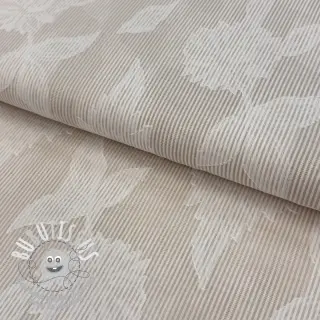 Tissu coton YARN DYED Stripes JACQUARD Flowers sand