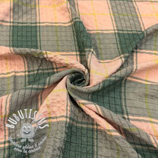 Viscose CRINKLE Check peach
