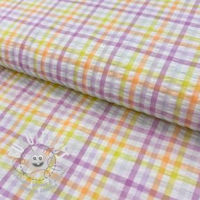 Tissu coton SEERSUCKER YARN DYED Checks multi