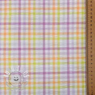 Tissu coton SEERSUCKER YARN DYED Checks multi