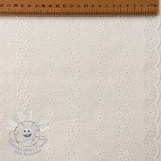 Tissu coton EMBROIDERY TWO-SIDE SCALLOP Neo white