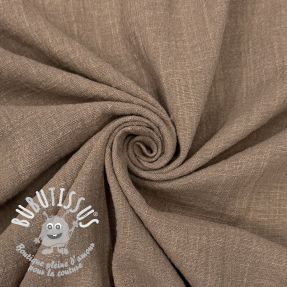 Tissu coton SLUB WASHED taupe