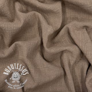 Tissu coton SLUB WASHED taupe
