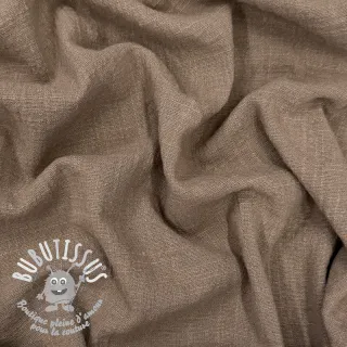 Tissu coton SLUB WASHED taupe