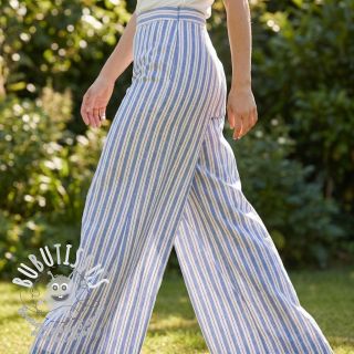 Tissu coton YARN DYED Stripes Nina blue