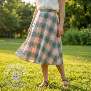 Viscose CRINKLE Check peach