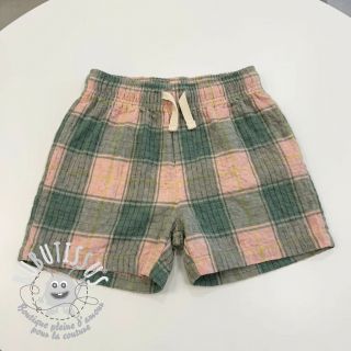Viscose CRINKLE Check peach
