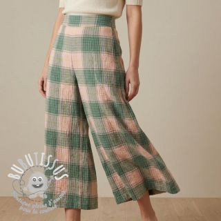 Viscose CRINKLE Check peach