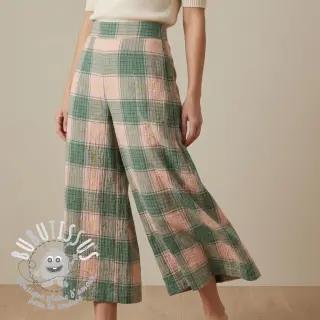 Viscose CRINKLE Check peach