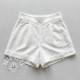 Tissu coton EMBROIDERY TWO-SIDE SCALLOP Simi white