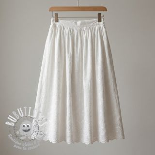 Tissu coton EMBROIDERY TWO-SIDE SCALLOP Simi white