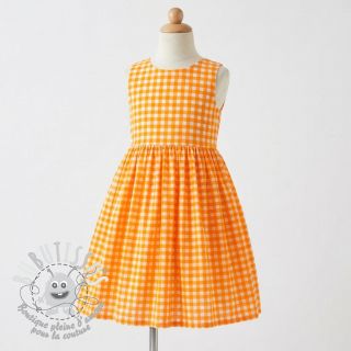 Tissu coton YARN DYED NEON SMALL Checks orange
