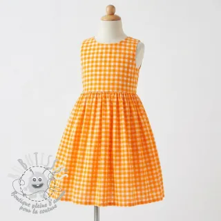 Tissu coton YARN DYED NEON SMALL Checks orange