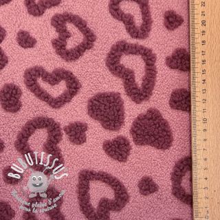 Tissu de manteau TEDDY Hearts old pink