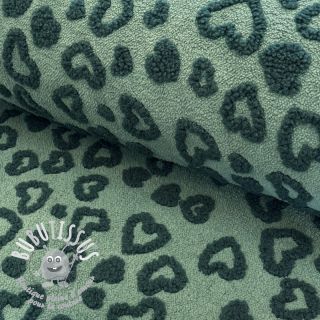 Tissu de manteau TEDDY Hearts old green