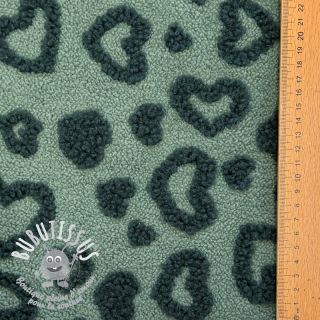 Tissu de manteau TEDDY Hearts old green