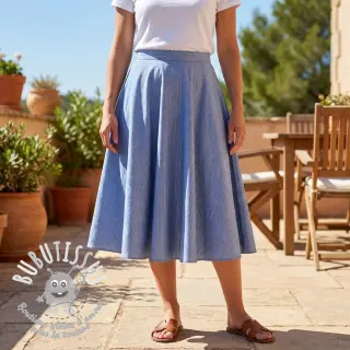 Tissu coton YARN DYED Stripes LUREX blue