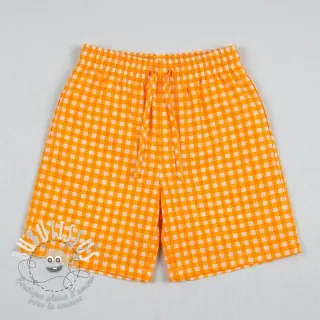 Tissu coton YARN DYED NEON BIG Checks orange