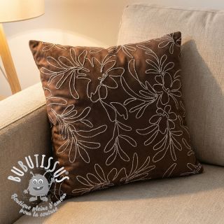 SUEDE Tape flower dark brown