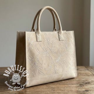 SUEDE Tape flower beige