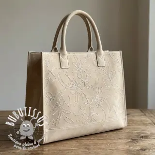 SUEDE Tape flower beige