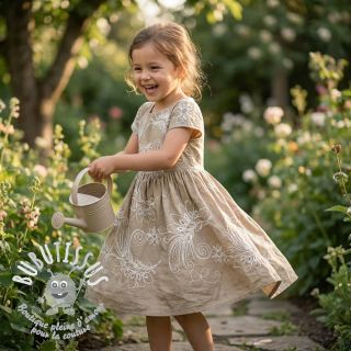 Tissu coton VOILE EMBROIDERY Kokka natural