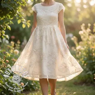 Tissu coton VOILE EMBROIDERY Kady off white