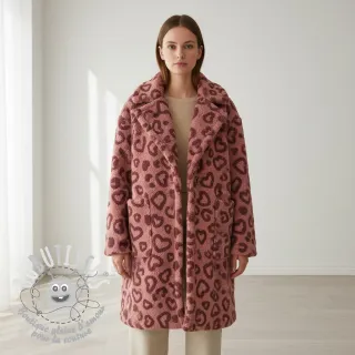 Tissu de manteau TEDDY Hearts old pink