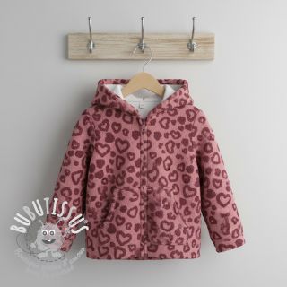 Tissu de manteau TEDDY Hearts old pink