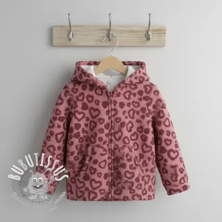 Tissu de manteau TEDDY Hearts old pink