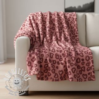 Tissu de manteau TEDDY Hearts old pink