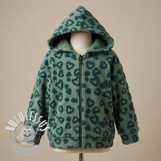 Tissu de manteau TEDDY Hearts old green