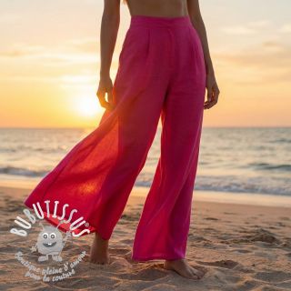 Tissu coton-viscose fuchsia