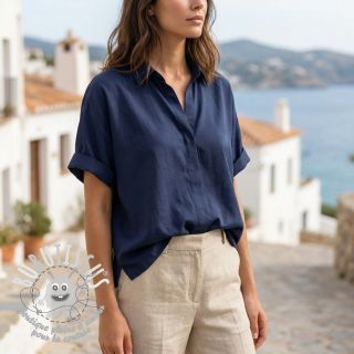 Tissu coton-viscose navy