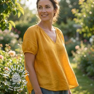 Tissu coton-viscose ochre