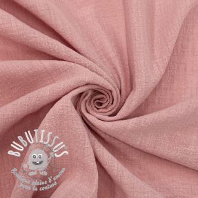 Tissu coton SLUB WASHED old rose