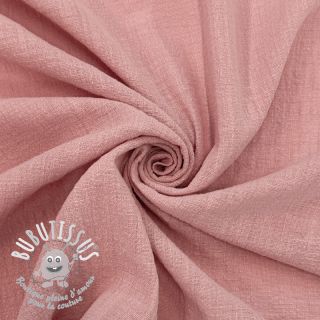 Tissu coton SLUB WASHED old rose