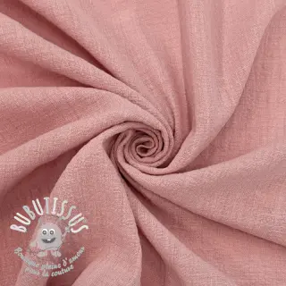 Tissu coton SLUB WASHED old rose