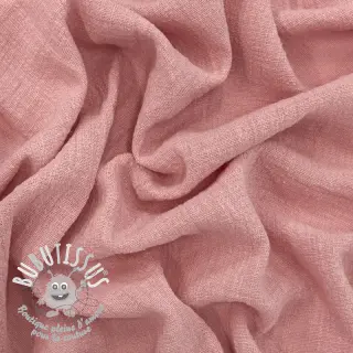 Tissu coton SLUB WASHED old rose