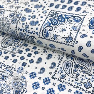 Tissu coton Kansas blanc blue