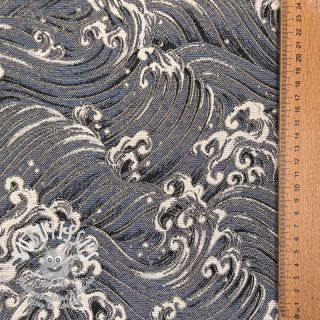Tissu déco jacquard Swell allover argent