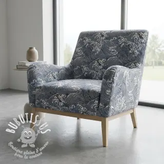 Tissu déco jacquard Swell allover argent