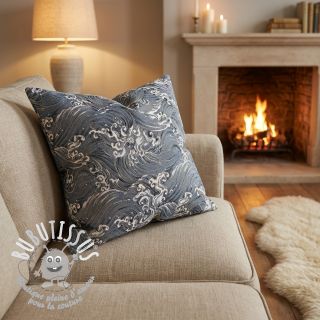 Tissu déco jacquard Swell allover argent