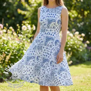 Tissu coton Kansas blanc blue
