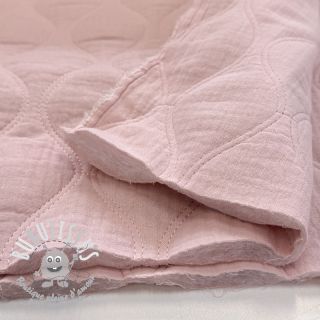 Tissu double gaze/mousseline QUILT Wave soft rose