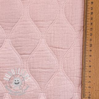 Tissu double gaze/mousseline QUILT Wave soft rose