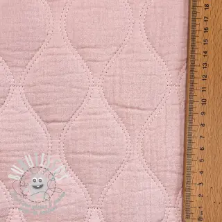 Tissu double gaze/mousseline QUILT Wave soft rose