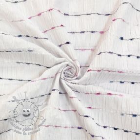 Tissu coton DOBBY CRINKLE Stripe white