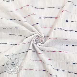 Tissu coton DOBBY CRINKLE Stripe white