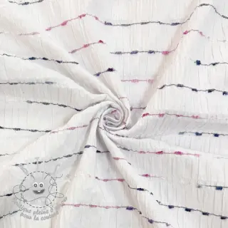 Tissu coton DOBBY CRINKLE Stripe white